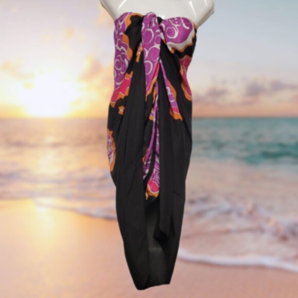 Cover Up Handpainted Cotton Batik Coverups Strapless Dress Wrapskirt Home Accent - Picture 2 of 6